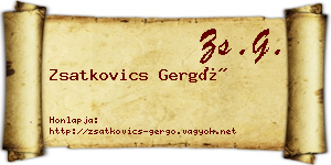 Zsatkovics Gergő névjegykártya